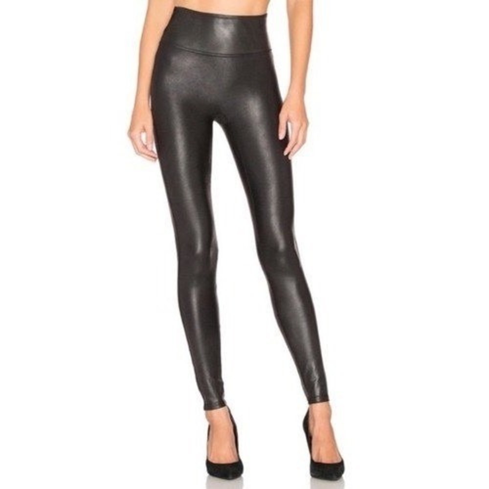 New without tags Spanx Black Nylon/Elastane‎ Faux Leather Leggings Women Size XL